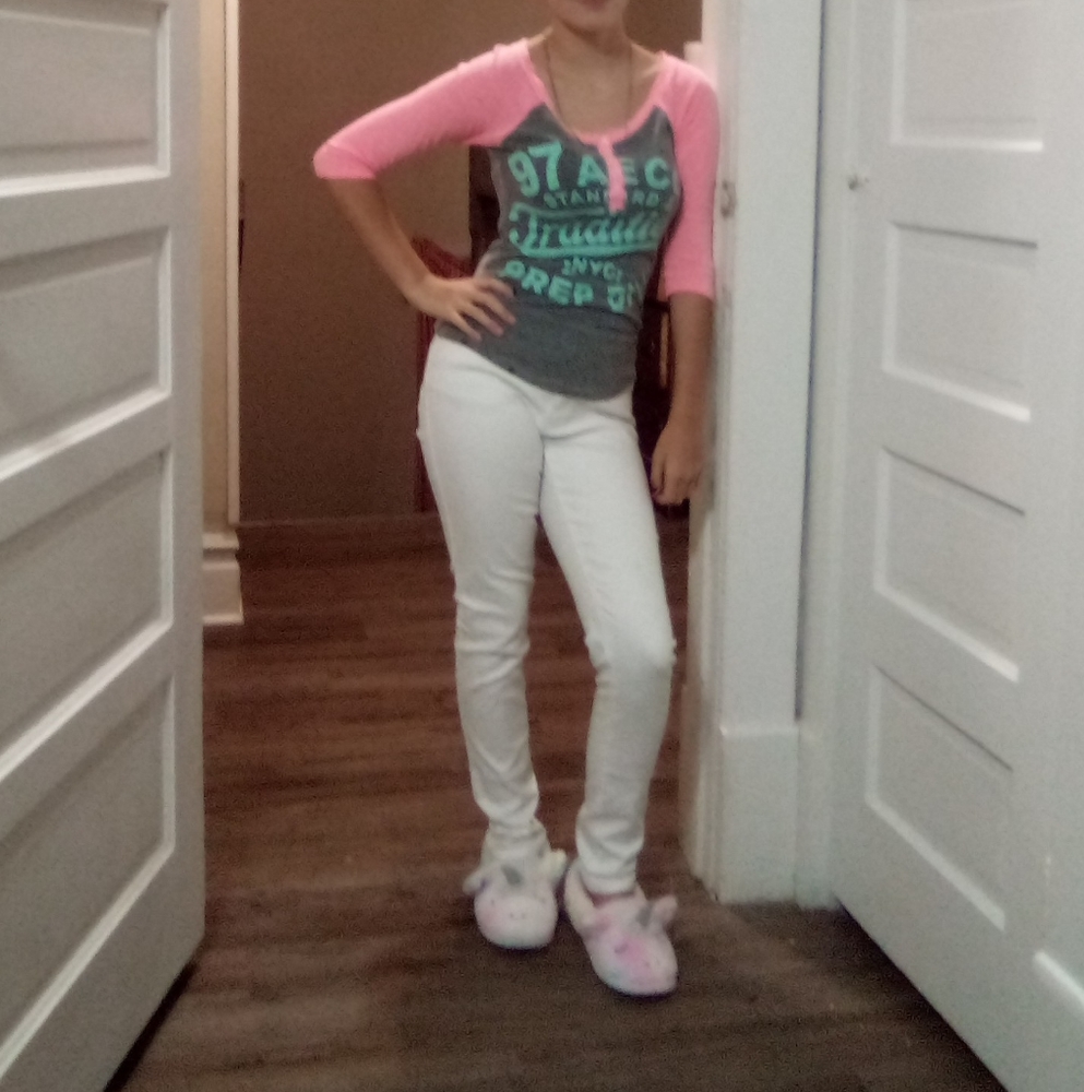 Straight leg white jeans
